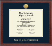 Yale University diploma frame - Gold Engraved Medallion Diploma Frame in Signature