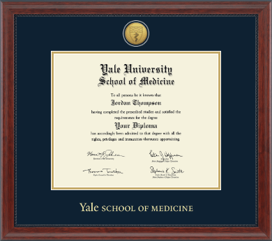 Yale University diploma frame - Gold Engraved Medallion Diploma Frame in Signature