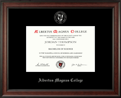 Albertus Magnus College diploma frame - Silver Embossed Diploma Frame in Studio