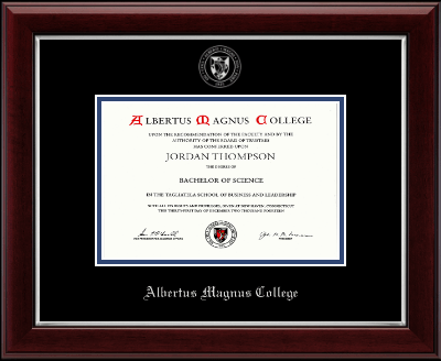 Albertus Magnus College diploma frame - Silver Embossed Diploma Frame in Gallery Silver