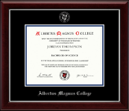 Albertus Magnus College diploma frame - Silver Embossed Diploma Frame in Gallery Silver