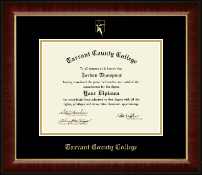 Tarrant County College diploma frame - Gold Embossed Diploma Frame in Murano