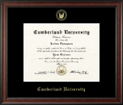 Cumberland University Gold Embossed Diploma Frame in Studio