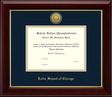 Latin School of Chicago diploma frame - Gold Engraved Medallion Diploma Frame in Gallery