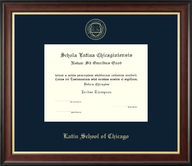 Latin School of Chicago diploma frame - Gold Embossed Diploma Frame in Studio Gold