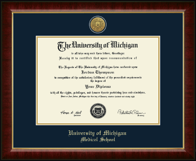 University of Michigan diploma frame - Gold Engraved Medallion Diploma Frame in Murano