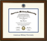 American Military University Dimensions Diploma Frame in Westwood