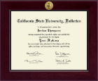 California State University Fullerton Century Gold Engraved Diploma Frame in Cordova