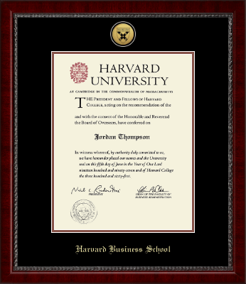 Harvard University diploma frame - Gold Engraved Medallion Diploma Frame in Sutton