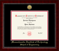 Massachusetts Institute of Technology diploma frame - Gold Engraved Medallion Diploma Frame in Sutton