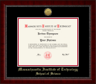 Massachusetts Institute of Technology Gold Engraved Medallion Diploma Frame in Sutton