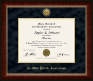 Maine Society of Certified Public Accountants certificate frame - Gold Engraved Medallion Certificate Frame in Murano