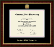 Gardner-Webb University Gold Engraved Medallion Diploma Frame in Murano