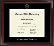 Gardner-Webb University Gold Embossed Diploma Frame in Encore