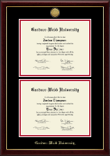 Gardner-Webb University Gold Engraved Double Diploma Frame in Gallery