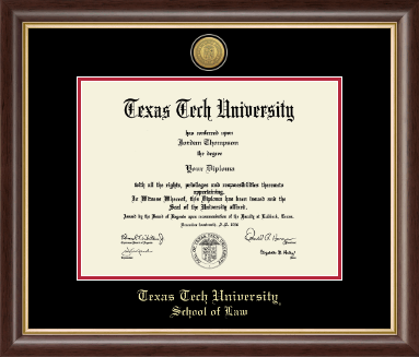 Texas Tech University diploma frame - Gold Engraved Medallion Diploma Frame in Hampshire