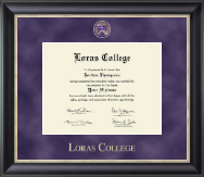 Loras College Regal Edition Diploma Frame in Noir