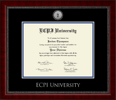 East Coast Polytechnic Institute University diploma frame - Silver Engraved Medallion Diploma Frame in Sutton