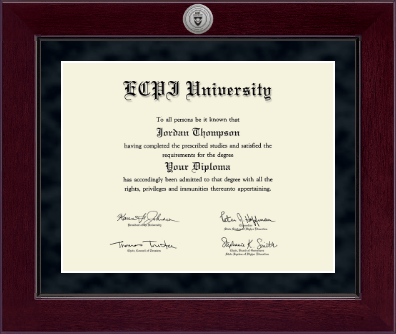 East Coast Polytechnic Institute University diploma frame - Millennium Silver Engraved Diploma Frame in Cordova