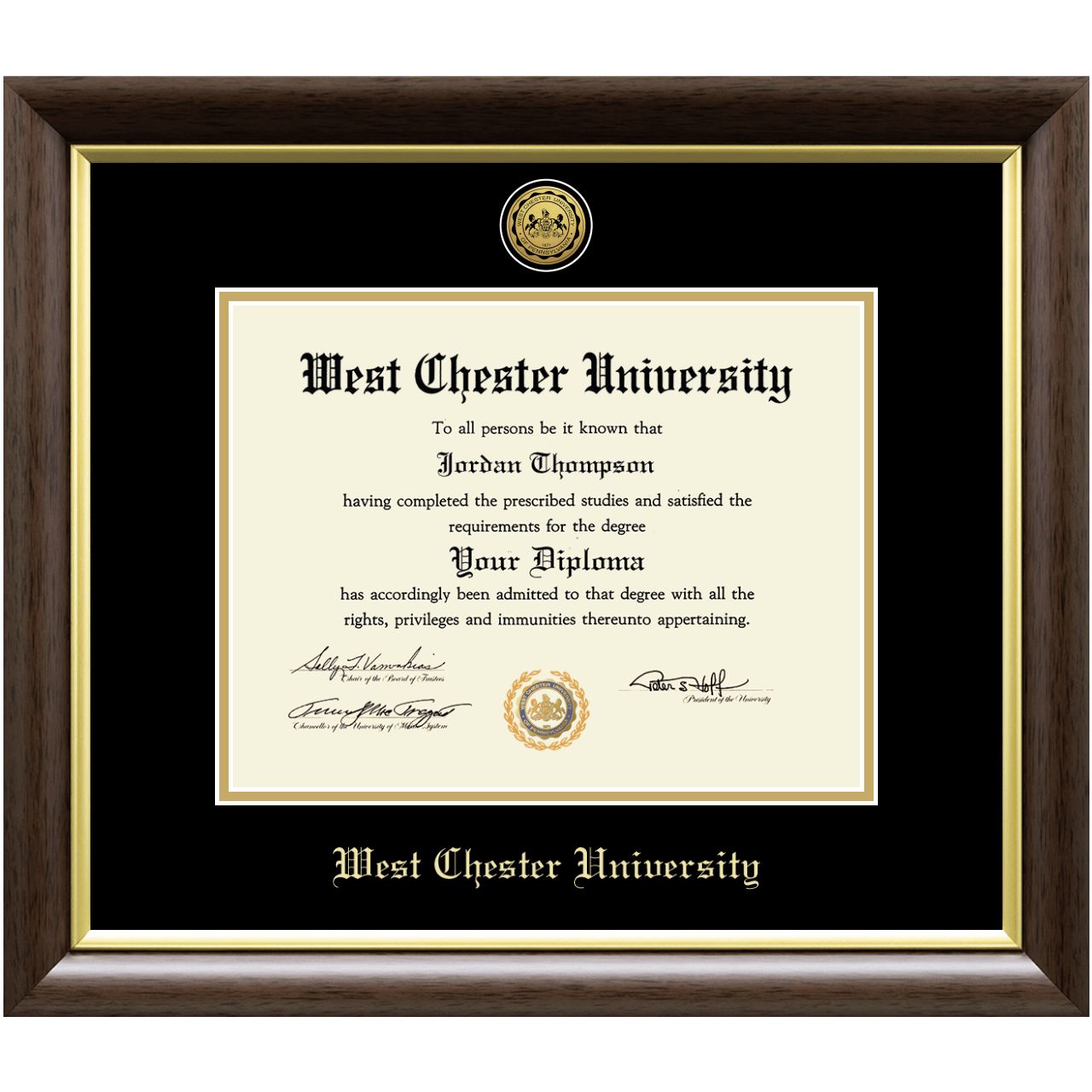 Gold Engraved Medallion Diploma Frame in Hampshire West Chester