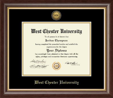 West Chester University diploma frame - Gold Engraved Medallion Diploma Frame in Hampshire