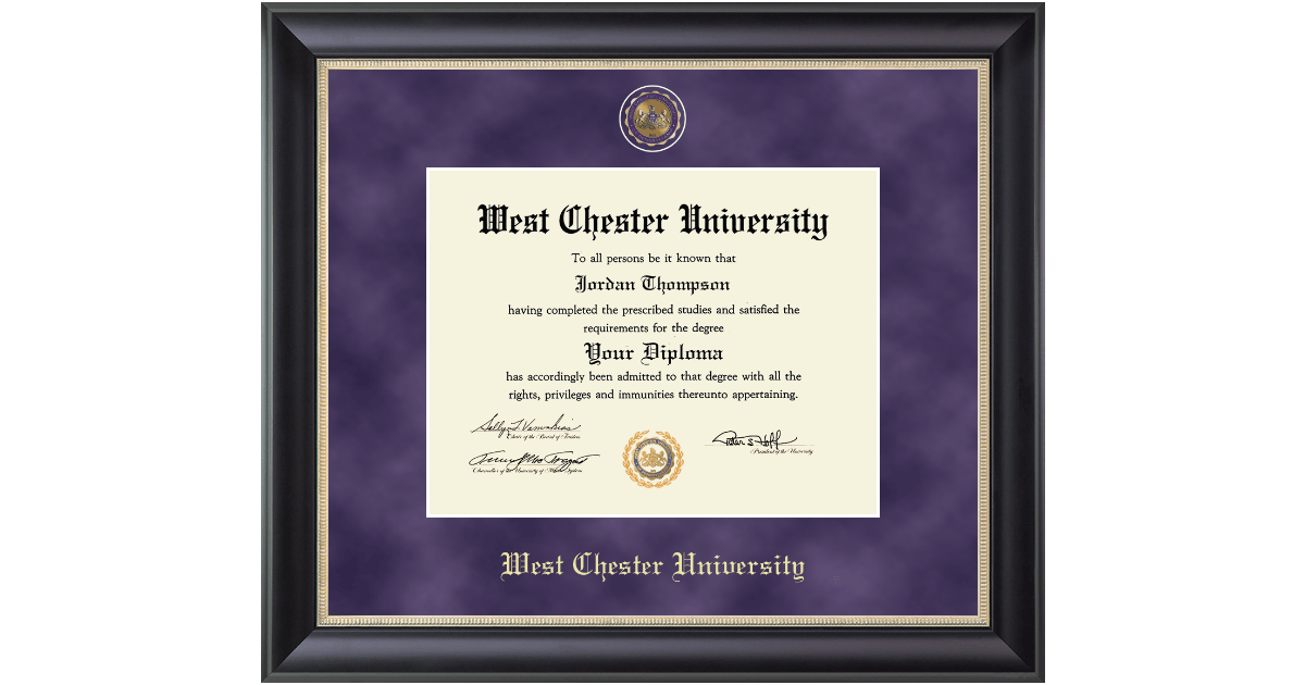 Regal Edition Diploma Frame in Noir West Chester University - Item ...