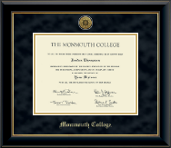 Monmouth College Gold Engraved Medallion Diploma Frame in Onyx Gold