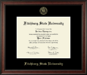 Fitchburg State University Gold Embossed Diploma Frame in Studio
