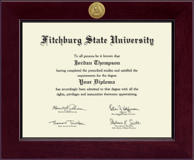 Fitchburg State University diploma frame - Century Gold Engraved Diploma Frame in Cordova