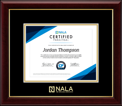 NALA The Paralegal Association certificate frame - Gold Embossed Certificate Frame in Gallery