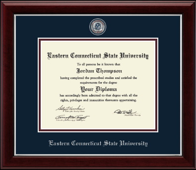 Eastern Connecticut State University diploma frame - Masterpiece Medallion Diploma Frame in Gallery Silver