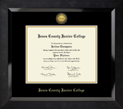 Jones County Junior College diploma frame - Gold Engraved Medallion Diploma Frame in Eclipse
