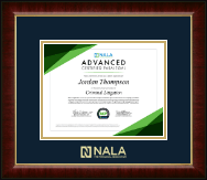 NALA The Paralegal Association Gold Embossed Certificate Frame in Murano