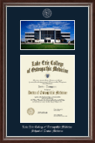 Lake Erie College of Osteopathic Medicine diploma frame - Erie Campus Scene Diploma Frame in Devonshire
