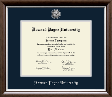 Howard Payne University diploma frame - Silver Engraved Medallion Diploma Frame in Devonshire
