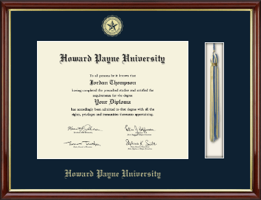 Howard Payne University diploma frame - Tassel & Cord Diploma Frame in Southport Gold