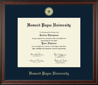 Howard Payne University diploma frame - Gold Embossed Diploma Frame in Studio