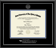 University at Buffalo Silver Embossed Diploma Frame in Onyx Silver