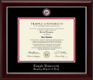 Temple University Law School diploma frame - Masterpiece Law Medallion Diploma Frame in Gallery Silver