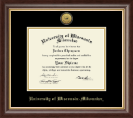 University of Wisconsin-Milwaukee diploma frame - Gold Engraved Medallion Diploma Frame in Hampshire