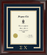 Sigma Chi Fraternity certificate frame - Greek Letters Certificate Frame in Encore