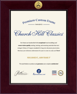 Phi Kappa Tau Fraternity certificate frame - Century Gold Engraved Certificate Frame in Cordova