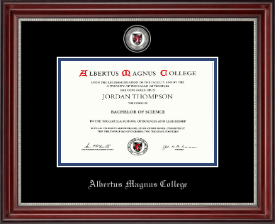 Albertus Magnus College diploma frame - Masterpiece Medallion Diploma Frame in Kensington Silver