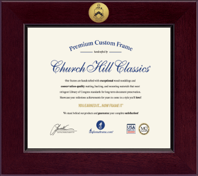 Phi Kappa Tau Fraternity certificate frame - Century Gold Engraved Certificate Frame in Cordova