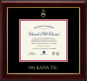 Phi Kappa Tau Fraternity certificate frame - Gold Embossed Certificate Frame in Gallery