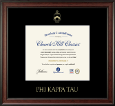 Phi Kappa Tau Fraternity certificate frame - Gold Embossed Certificate Frame in Studio