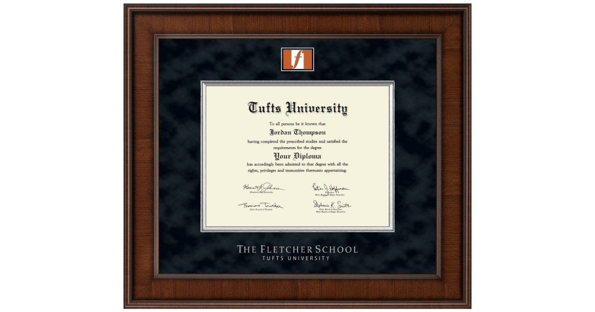 Tufts The Fletcher School of Law and Diplomacy Diploma Frames