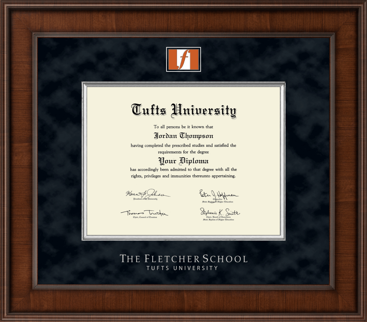 Tufts University Presidential Masterpiece Diploma Frame in Madison