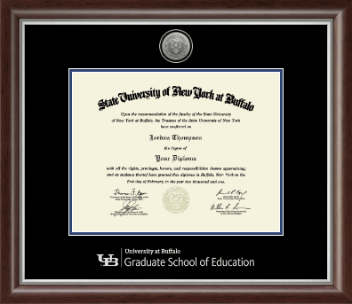 University at Buffalo diploma frame - Silver Engraved Medallion Diploma Frame in Devonshire