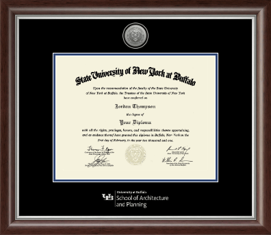 University at Buffalo diploma frame - Silver Engraved Medallion Diploma Frame in Devonshire